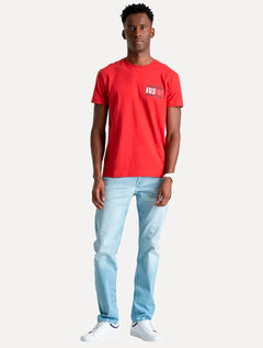 Camiseta Tommy Hilfiger Masculina New York Flag Logo Vermelha