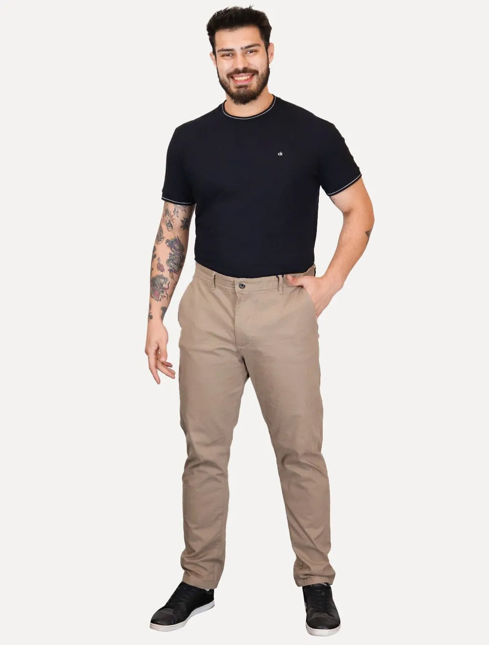 Calça Tommy Hilfiger Masculina de Sarja Brooklyn Caqui Médio