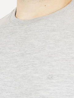 Camiseta Calvin Klein Masculina Flame Bordado CK Cinza Mescla
