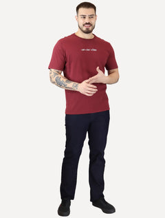 Camiseta Von der Volke Masculina Origineel Linear Brand Marsala