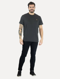 Camiseta Colcci Masculina Basica Logo Minimalista Chumbo