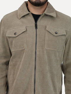 Jaqueta Dixen Masculina Cotelê Canelada Pockets FullZip Areia