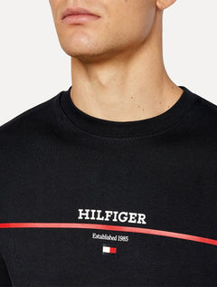 Moletom Tommy Hilfiger Masculino Stripe Terry 1985 Preto