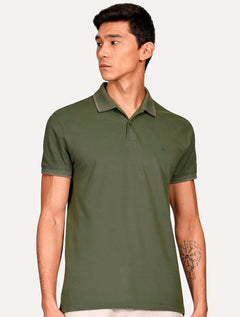Polo Aramis Masculina Regular Piquet Tech Verde Militar