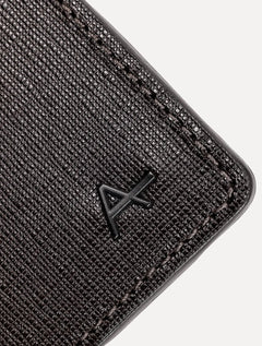Carteira Aramis Masculina Couro Saffiano Vertical Marrom Café