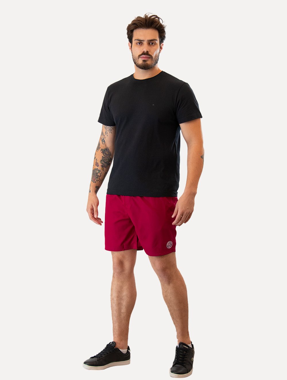 Short Original Penguin Masculino D'Água Basic Patch Vermelho