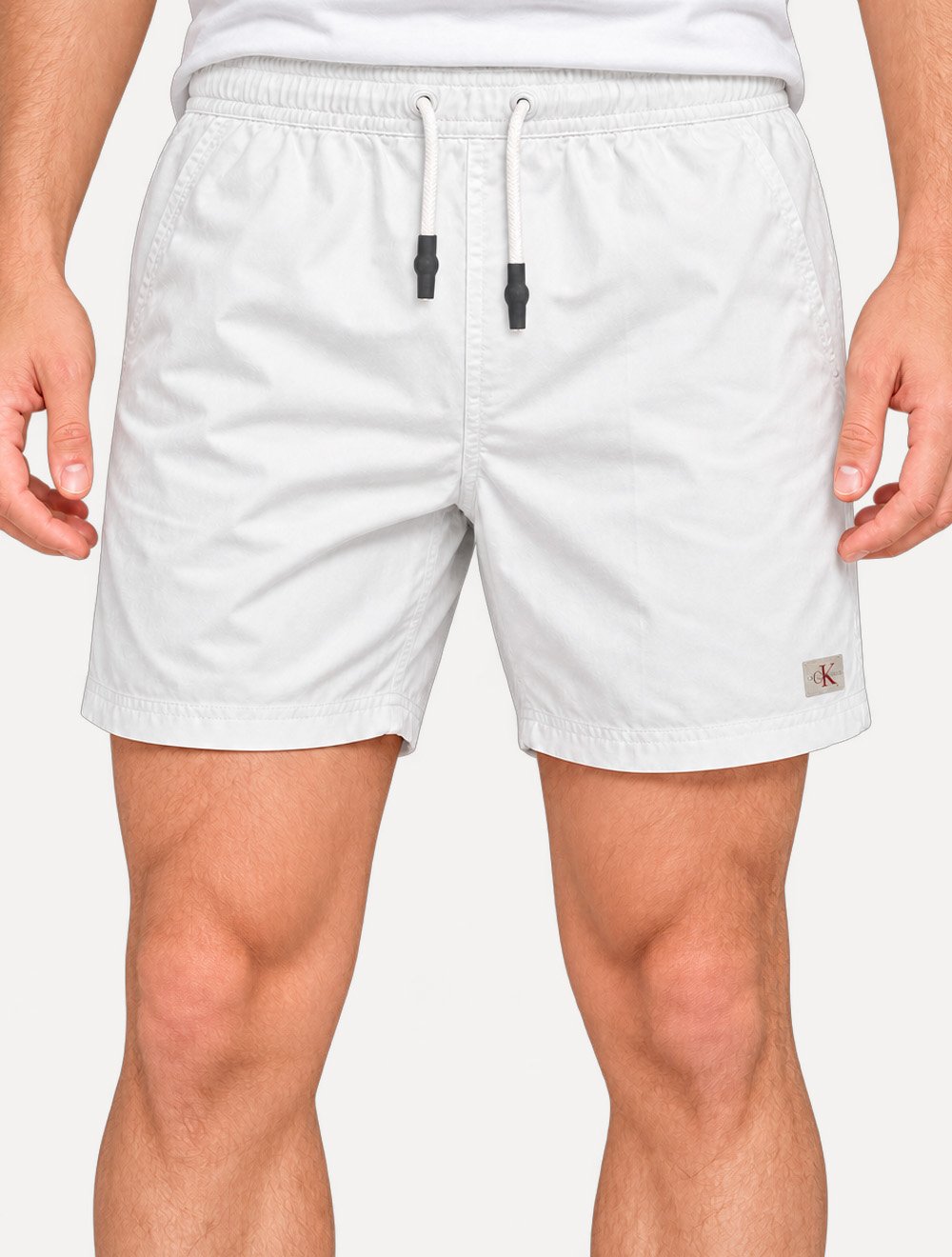 Short Calvin Klein Jeans Sarja Masculino Logo Vermelha Color Elastic Branco