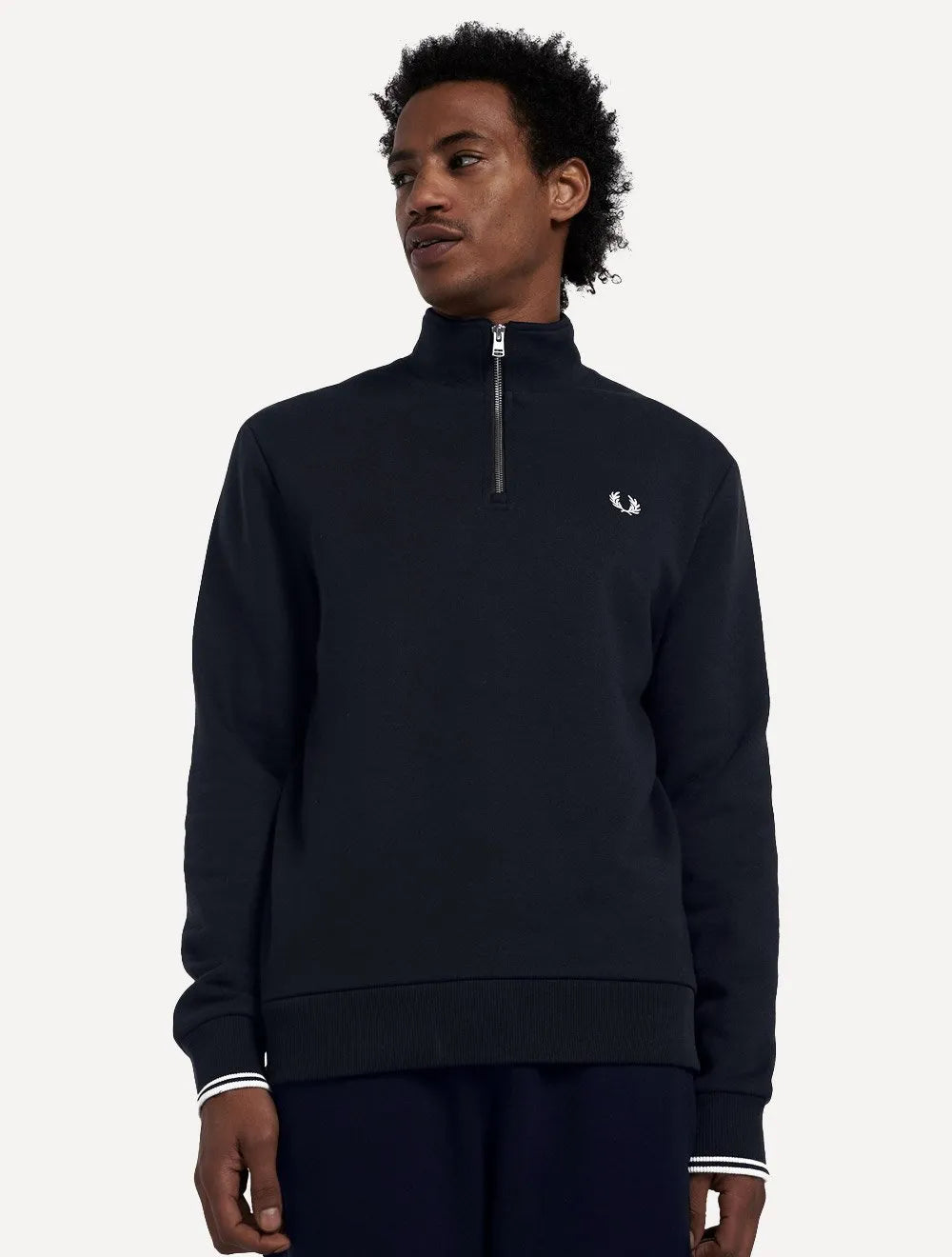 Blusa Fred Perry Moletom Masculina Regular Half Zip Azul Marinho