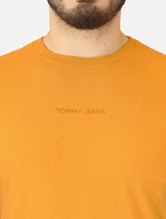 Camiseta Tommy Jeans Masculina Linear Gel Mostarda