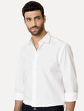 Camisa Dudalina Masculina Slim Superfine Cotton Mono Logo Lisa Tricoline Branca