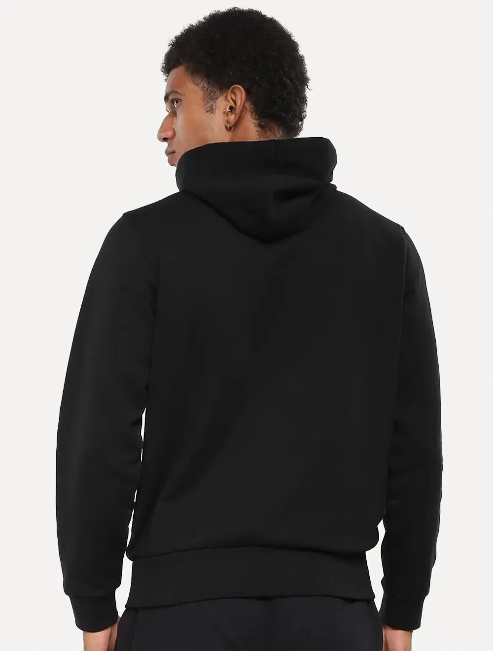 Moletom Lacoste Masculino Hoodie Classic Fit Cotton Fleece Logo Preta