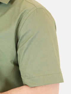 Camisa Dudalina Masculina Manga Curta Comfort Superfine Cotton Lisa Verde