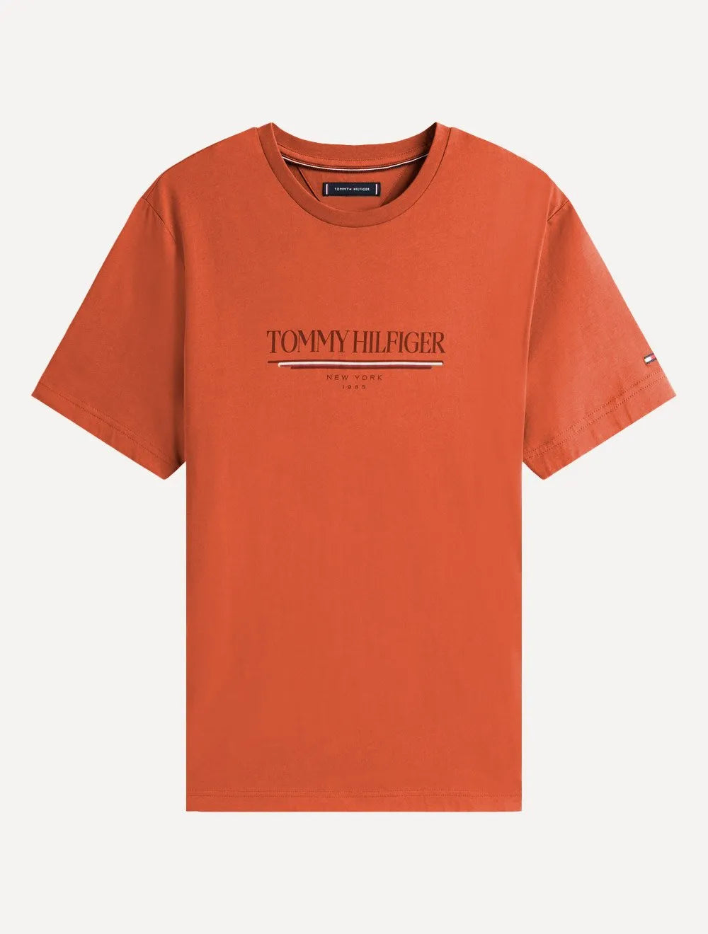 Camiseta Tommy Hilfiger Masculina Brand Love Big Laranja Escuro