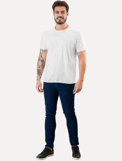 Camiseta Guess Masculina Embossed Logo Branca