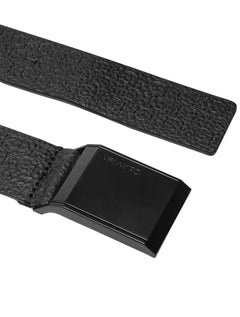 Cinto Calvin Klein Jeans Masculino Couro Beveled Plaque Tonal Mono Preto