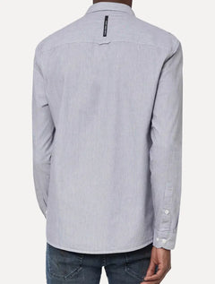 Camisa Calvin Klein Masculina Slim Fit Oxford Leve Marinho Mescla