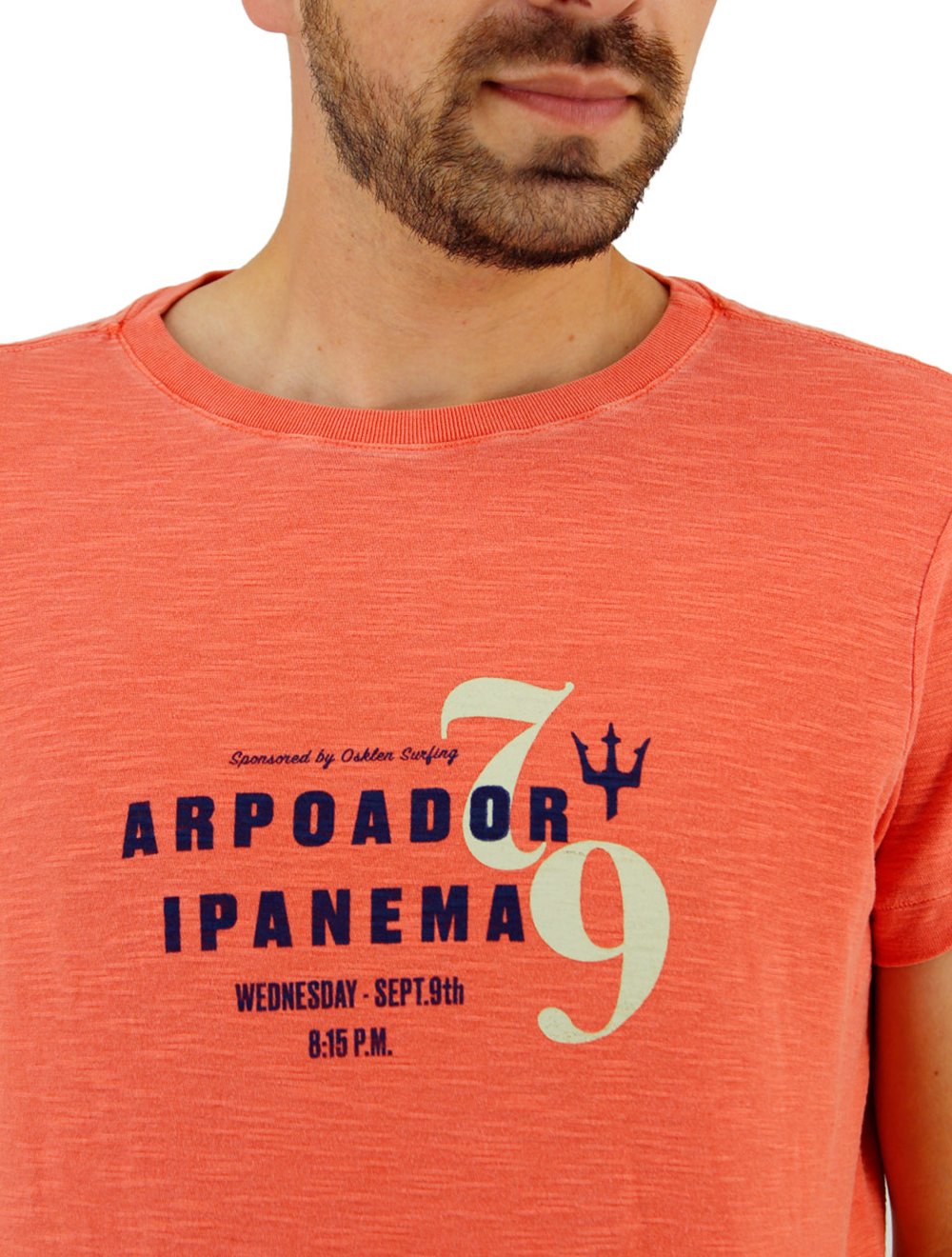 Camiseta Osklen Masculina Slim Rough Surf Poster Acerola