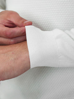 Suéter Dixen Masculino Tricot Manga Longa Frente Texturizada Branca