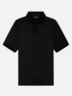 Camisa Polo Empório Armani Masculina Texturized Collar Preta