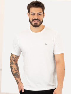 Camiseta Calvin Klein Jeans Masculina  CKJ Bordado Peito Branca