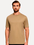 Camiseta Emporio Armani Masculina Slim Fit Pima Rubber Logo Cáqui