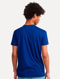 Camiseta Lacoste Masculina Classic Pima Cotton Logo Azul Royal