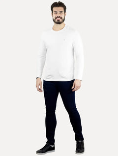 Camiseta Calvin Klein Masculina Meia Malha CK Branca