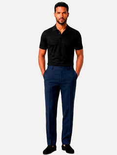 Calça Calvin Klein Masculina Viscose Linho Botão Azul Marinho