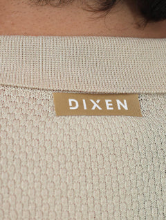 Polo Dixen Masculina Tricot Manga Curta Areia