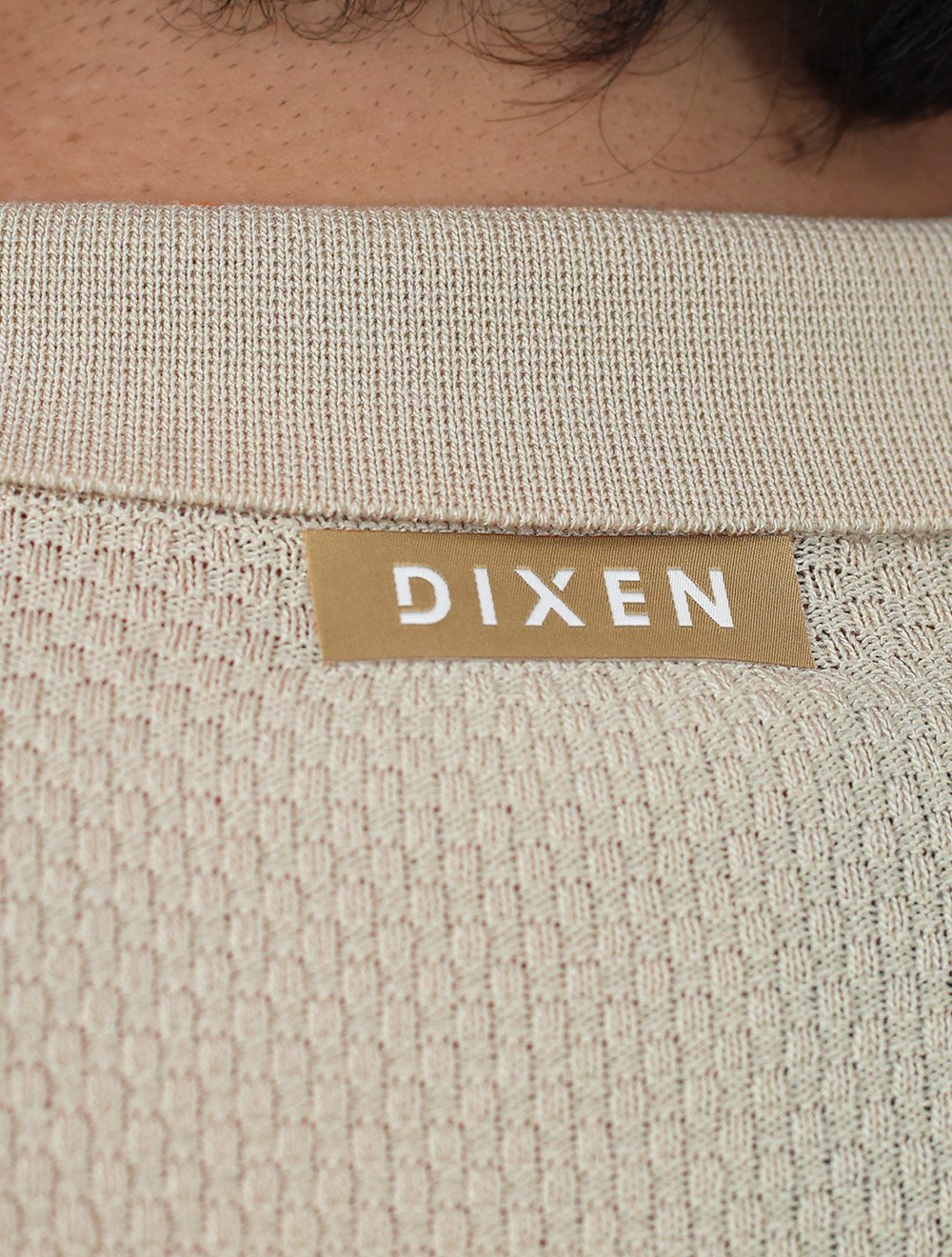 Polo Dixen Masculina Tricot Manga Curta Areia