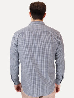 Camisa Levis Masculina Standard One Pocket Xadrez Azul/Branco