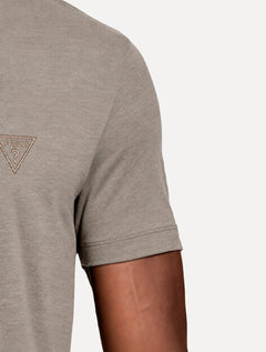 Camiseta Guess Masculina Bordado Peito Marrom Claro