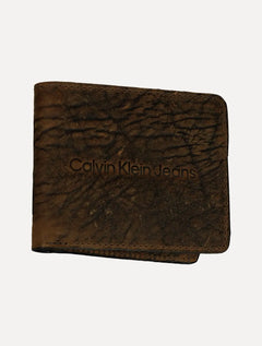 Carteira Calvin Klein Jeans Couro Basic Paquiderme Marrom