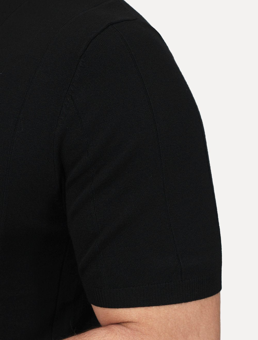 Camiseta Dixen Masculina Tricot Manga Curta Gola Careca Preta
