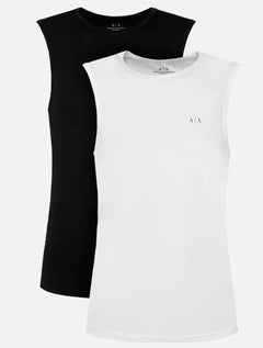 Regata Armani Exchange Masculina Kit 2 Branca/Preta