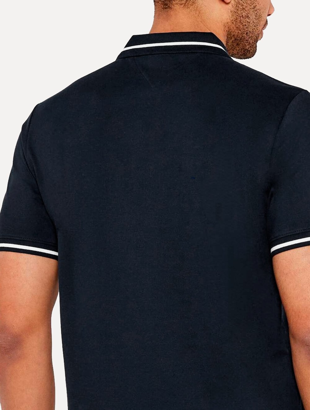 Polo Tommy Jeans Masculina Piquet Regular Tipped Azul Marinho
