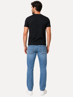 Calça King & Joe Jeans Masculina Soft Denim Blue Regular Azul Médio