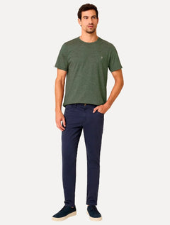 Camiseta Dudalina Masculina Crewneck Listrada Verde