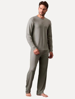 Pijama Calvin Klein Masculino Calça Modal CK Logo Cinza