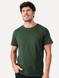 Camiseta Reserva Masculina Slim Algodão Peruano Verde Escuro