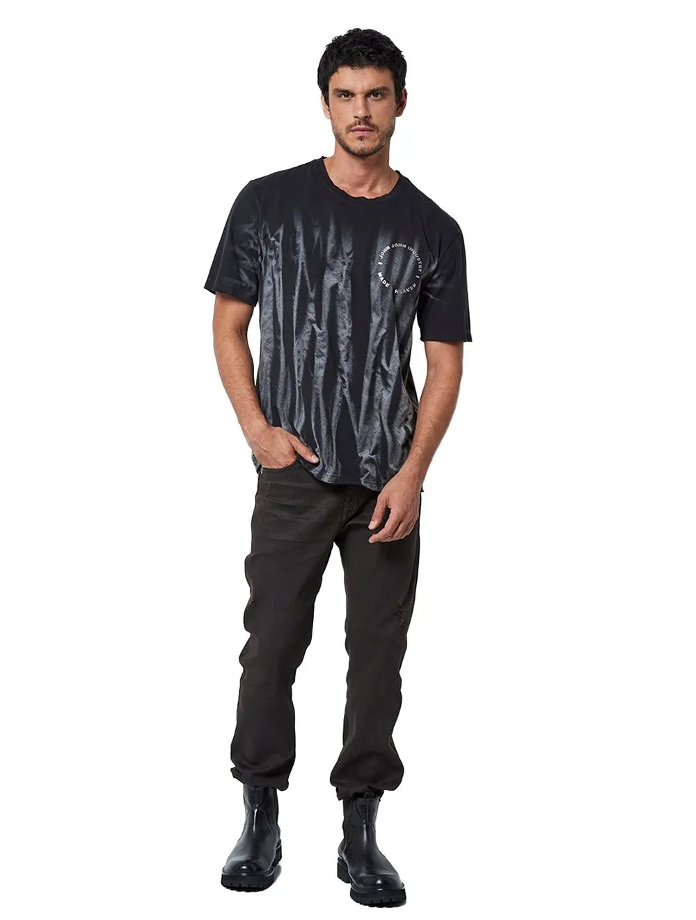 Camiseta John John Masculina Relaxed Two Tigers Preta