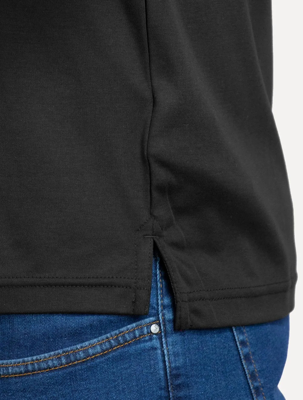 Polo Tommy Hilfiger Masculina Malha Liquid Cotton Essential Preta