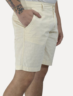 Bermuda Sergio K Masculina Chino Sarja Elastano Cáqui Claro