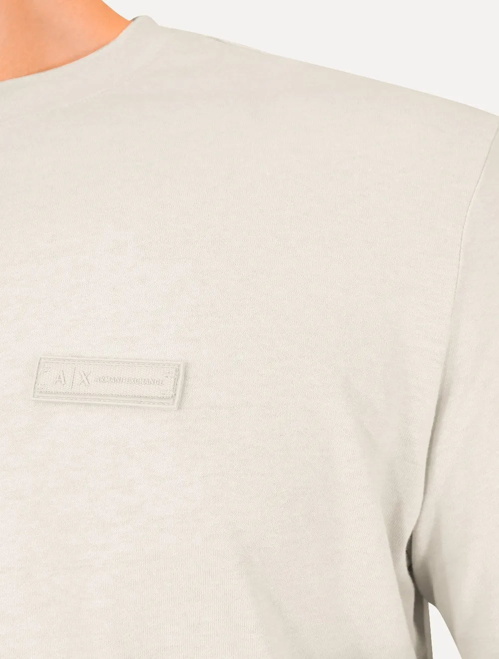 Camiseta Armani Exchange Masculina Regular Rubber Logo Areia