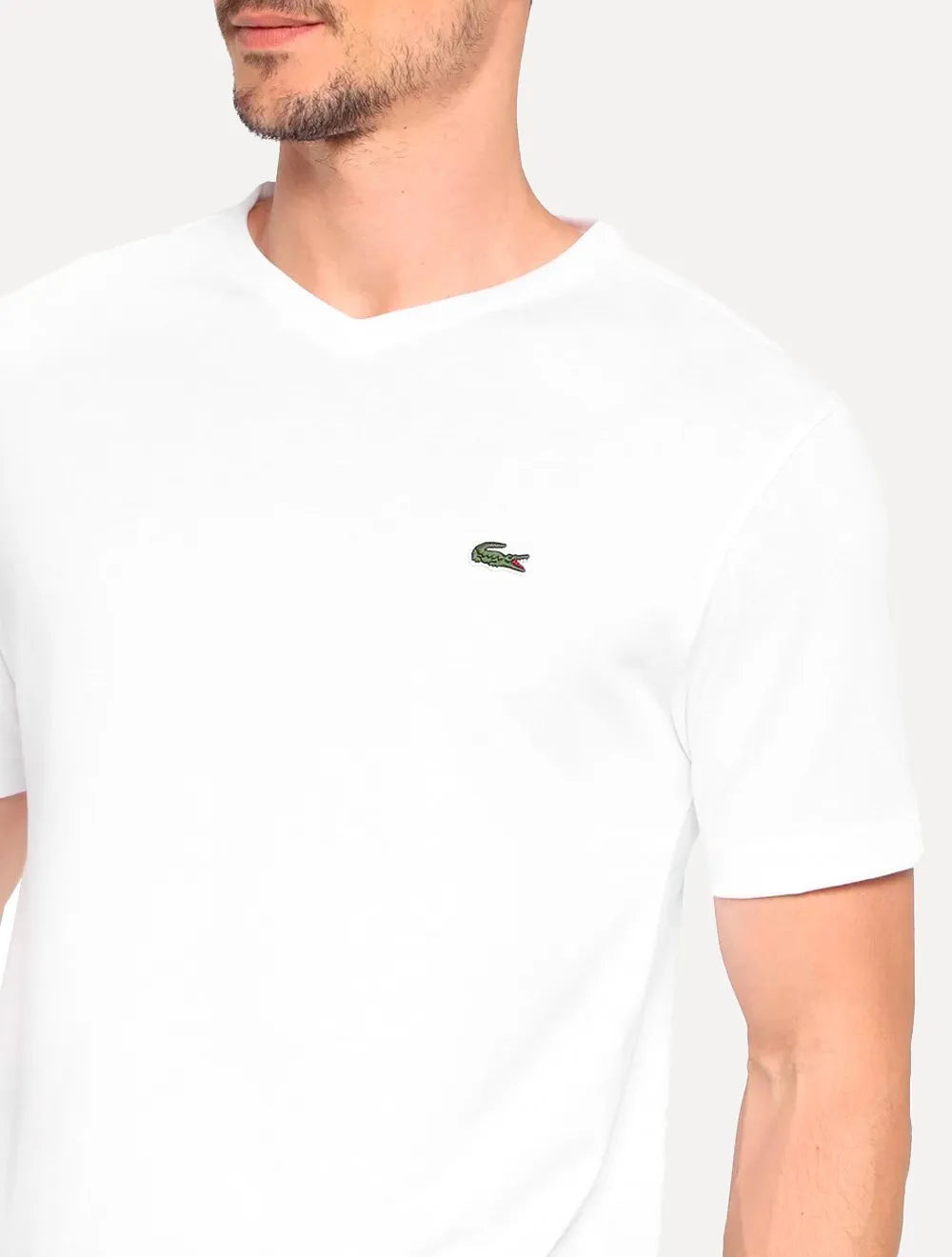 Camiseta Lacoste Masculina Sport Ultra-Dry V-Neck Branca