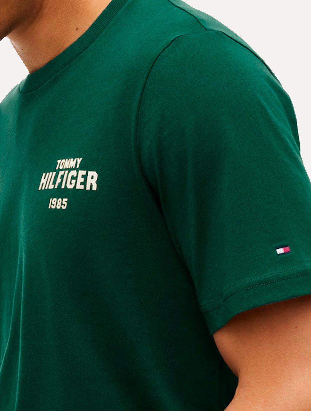 Camiseta Tommy Hilfiger Masculina 1985 Chest Print Verde Escuro