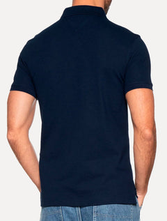 Polo Tommy Hilfiger Masculina Slim Piquet 1985 Azul Escuro