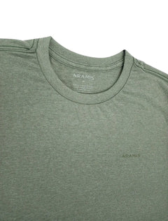Camiseta Aramis Masculina Tingimento Eco Lisa Verde Militar Mescla
