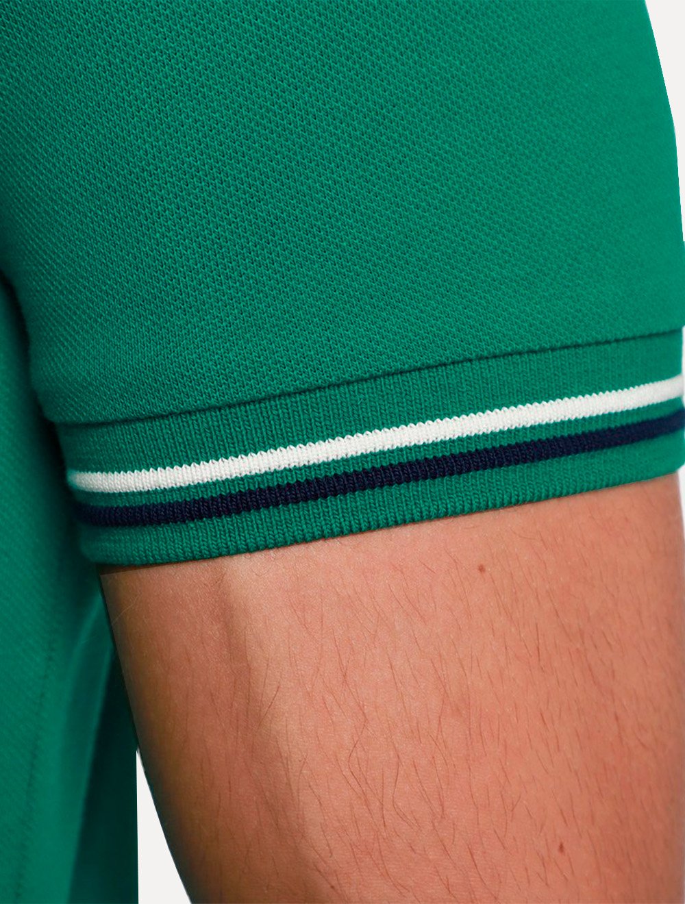 Camisa Polo Tommy Hilfiger Masculina Slim Malha Liquid Cotton Tipped Seasonal Verde