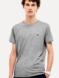Camiseta Lacoste Masculina Jérsei Algodão Pima Cinza Mescla